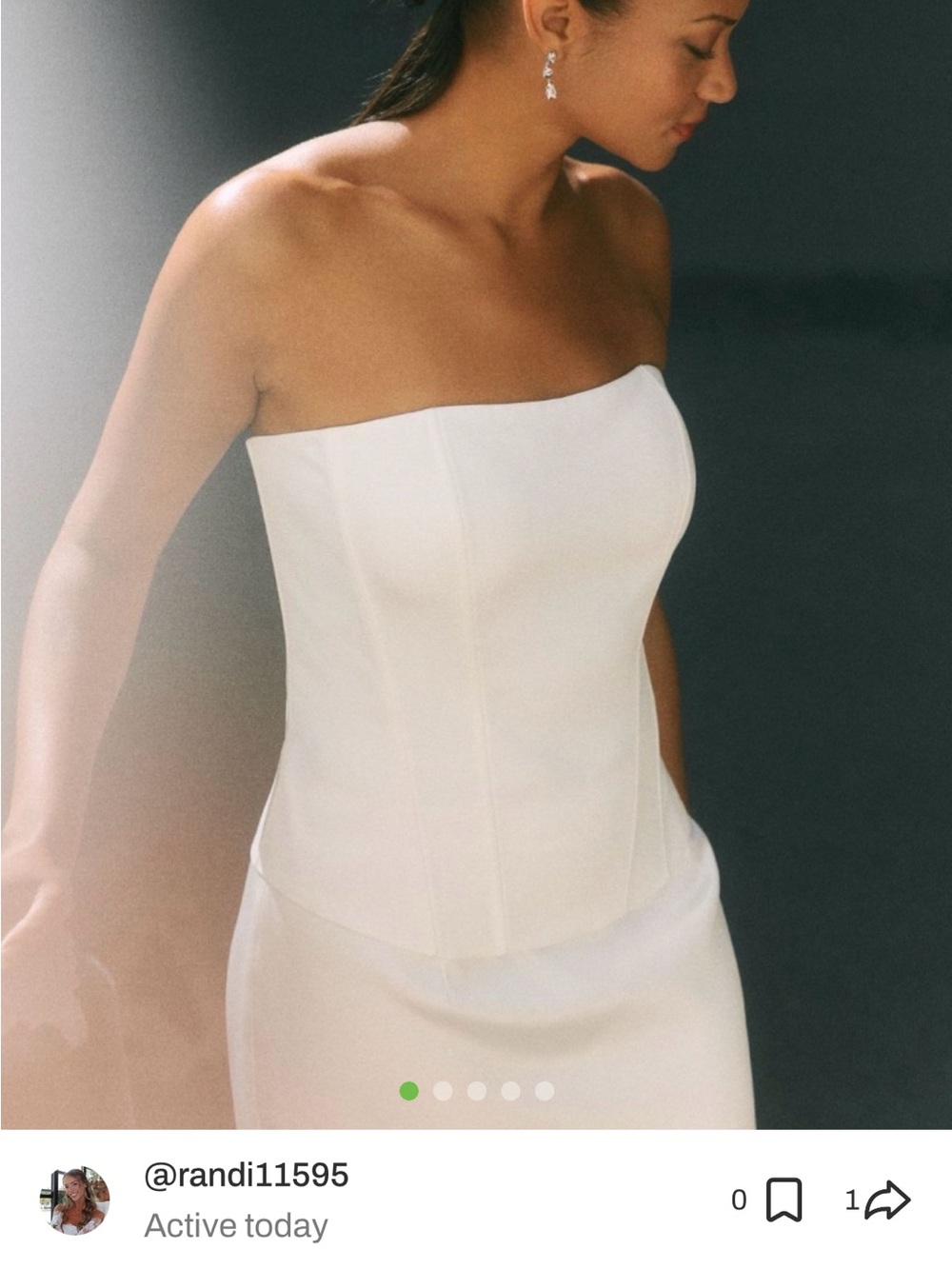 Anthropologie Strapless White Corset Top